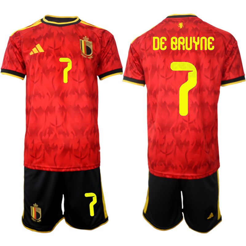Men 2026 World Cup National Team Belgium home red #7 Soccer Jersey->belgium->Soccer Club Jersey